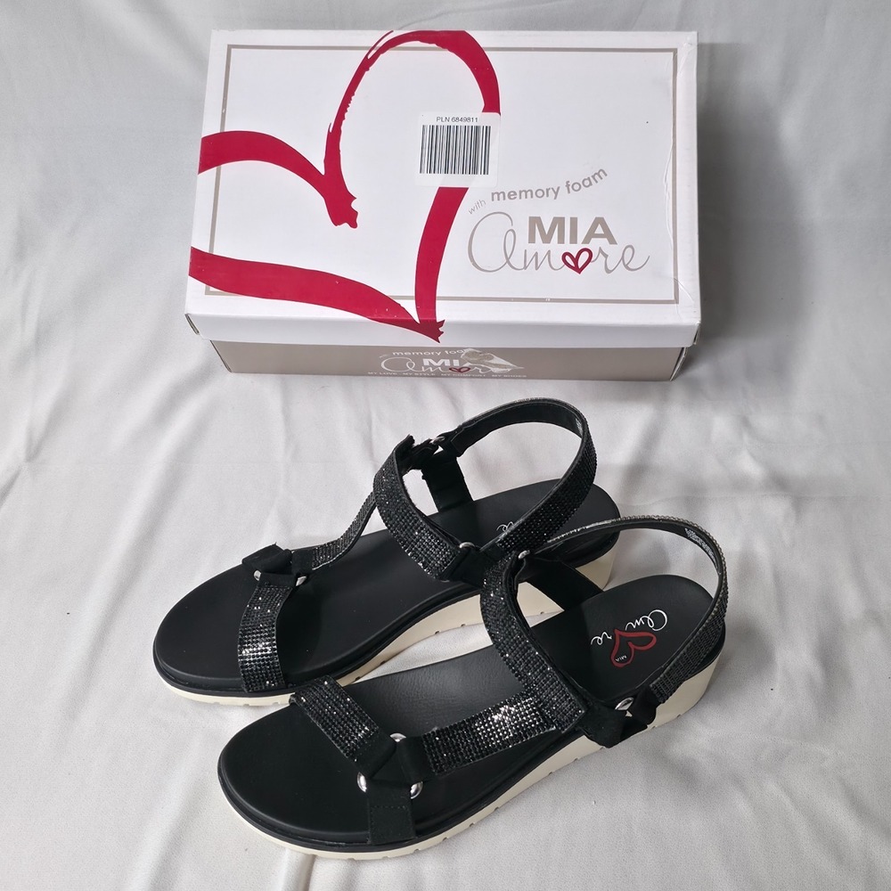 Mia‎ Amore Women's Cartia Wedge Open Toe Sandals Size 8.5 NIB